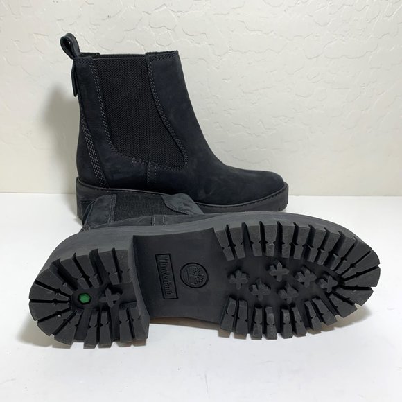 Timberland Courmayeur Valley Chelsea Boots Nubuck Leather Booties Black Size 7 - Picture 6 of 7